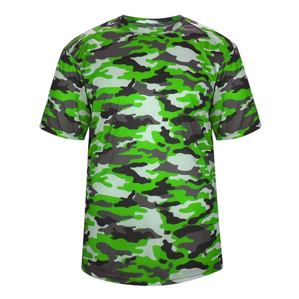 Camo tee with self-fabric collar, Badger sport paneled shoulder for maximum... from ASI 37461 Augusta Sportswear