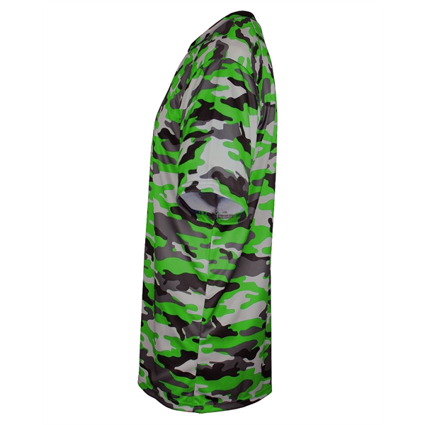 Camo tee with self-fabric collar, Badger sport paneled shoulder for maximum... from ASI 37461 Augusta Sportswear