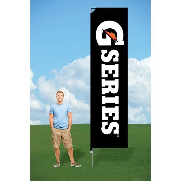 Customizable flag with ground stake and single sided graphics.... from ASI 30442 Above & Beyond Advertising Products / PromoAdLine