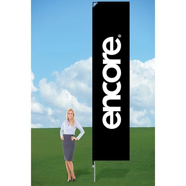 Customizable flag with ground stake and single sided graphics.... from ASI 30442 Above & Beyond Advertising Products / PromoAdLine