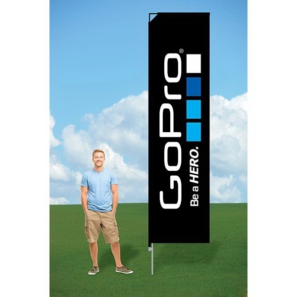 Customizable flag with ground stake and single sided graphics.... from ASI 30442 Above & Beyond Advertising Products / PromoAdLine