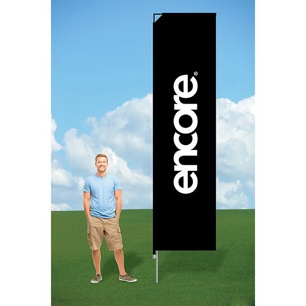 Customizable flag with ground stake and single sided graphics.... from ASI 30442 Above & Beyond Advertising Products / PromoAdLine