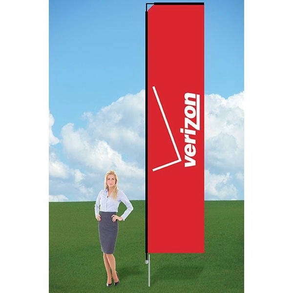 Customizable flag with ground stake and single sided graphics.... from ASI 30442 Above & Beyond Advertising Products / PromoAdLine