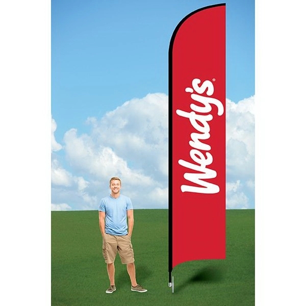 Customizable flag with ground stake and single sided graphics.... from ASI 30442 Above & Beyond Advertising Products / PromoAdLine