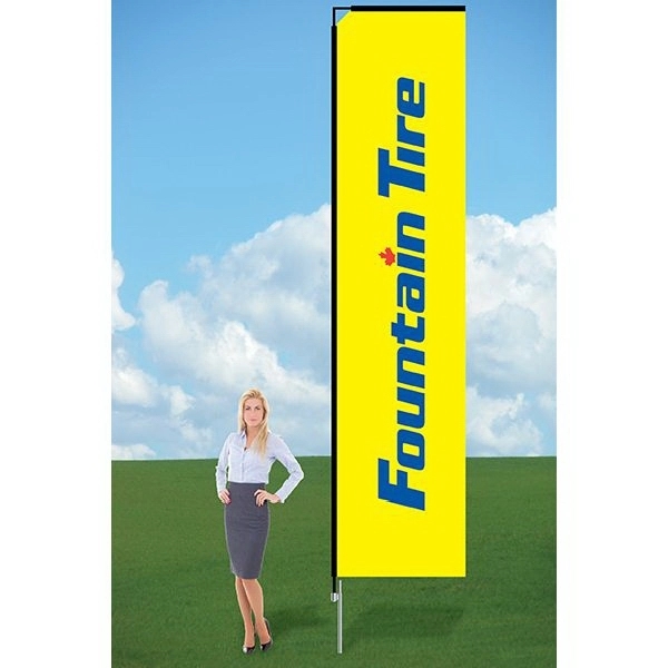 Customizable flag with ground stake and single sided graphics.... from ASI 30442 Above & Beyond Advertising Products / PromoAdLine