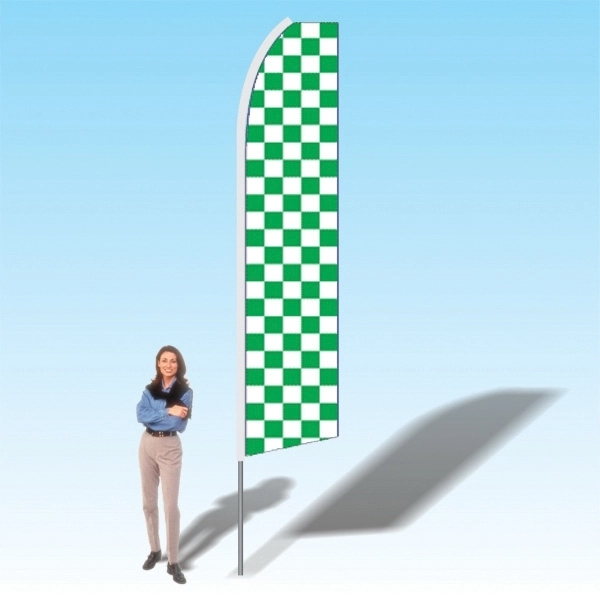Advertising banner flag package with 15 foot pole, colored/patterned printed flag... from ASI 30442 Above & Beyond Advertising Products / PromoAdLine