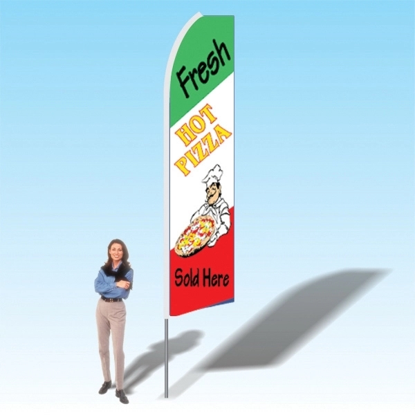 Advertising banner flag package with 15 foot pole, food/restaurant themed printed... from ASI 30442 Above & Beyond Advertising Products / PromoAdLine