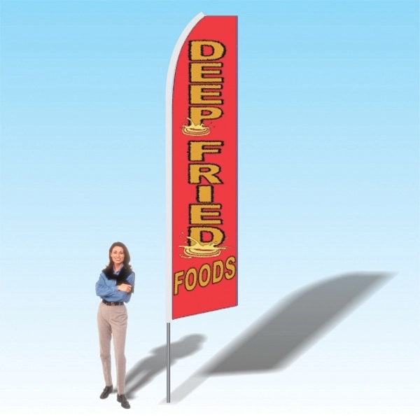 Advertising banner flag package with 15 foot pole, food/restaurant themed printed... from ASI 30442 Above & Beyond Advertising Products / PromoAdLine