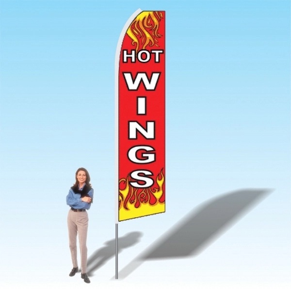 Advertising banner flag package with 15 foot pole, food/restaurant themed printed... from ASI 30442 Above & Beyond Advertising Products / PromoAdLine