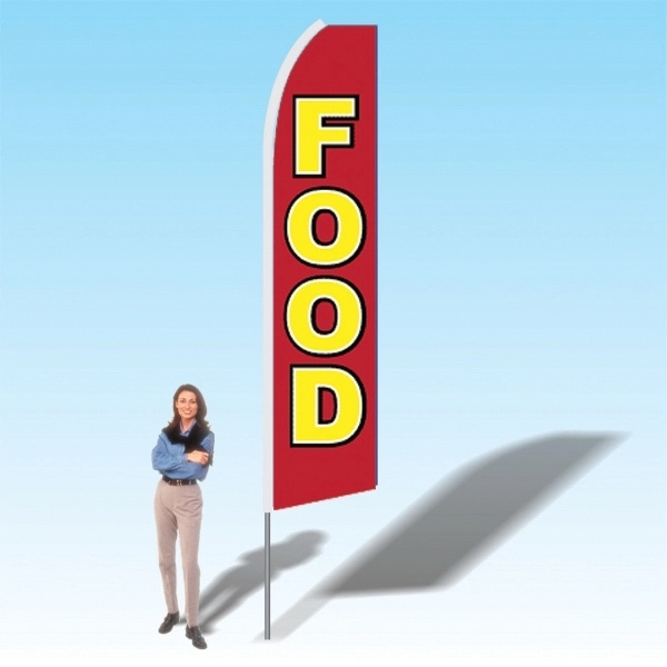 Advertising banner flag package with 15 foot pole, food/restaurant themed printed... from ASI 30442 Above & Beyond Advertising Products / PromoAdLine