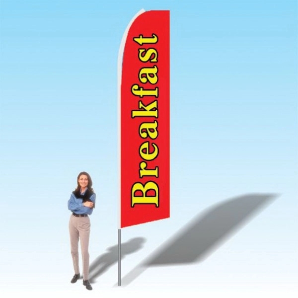 Advertising banner flag package with 15 foot pole, food/restaurant themed printed... from ASI 30442 Above & Beyond Advertising Products / PromoAdLine