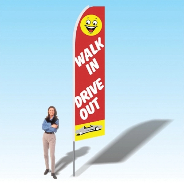 Advertising banner flag package with 15 foot pole, cars/auto themed printed... from ASI 30442 Above & Beyond Advertising Products / PromoAdLine