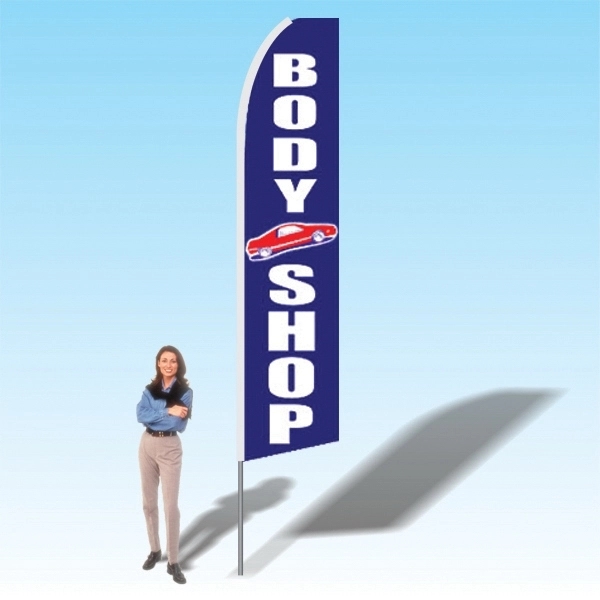 Advertising banner flag package with 15 foot pole, cars/auto themed printed... from ASI 30442 Above & Beyond Advertising Products / PromoAdLine