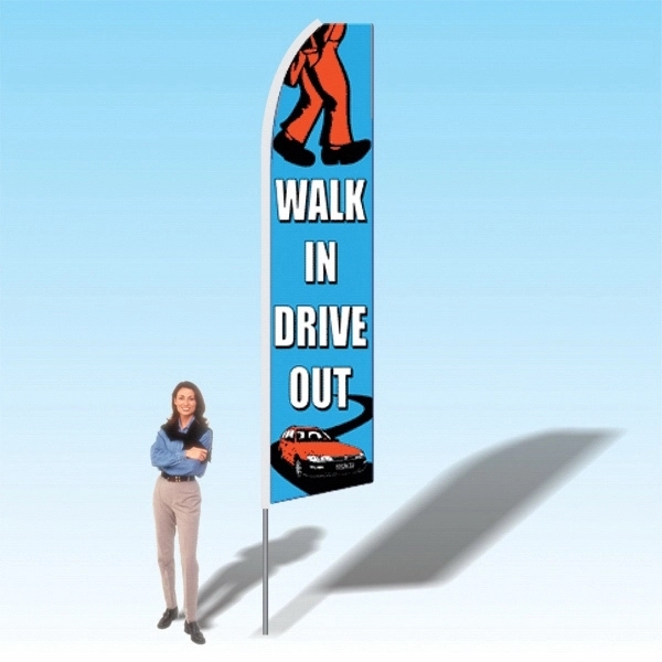 Advertising banner flag package with 15 foot pole, cars/auto themed printed... from ASI 30442 Above & Beyond Advertising Products / PromoAdLine