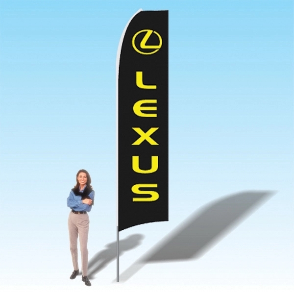 Advertising banner flag package with 15 foot pole, cars/auto themed printed... from ASI 30442 Above & Beyond Advertising Products / PromoAdLine