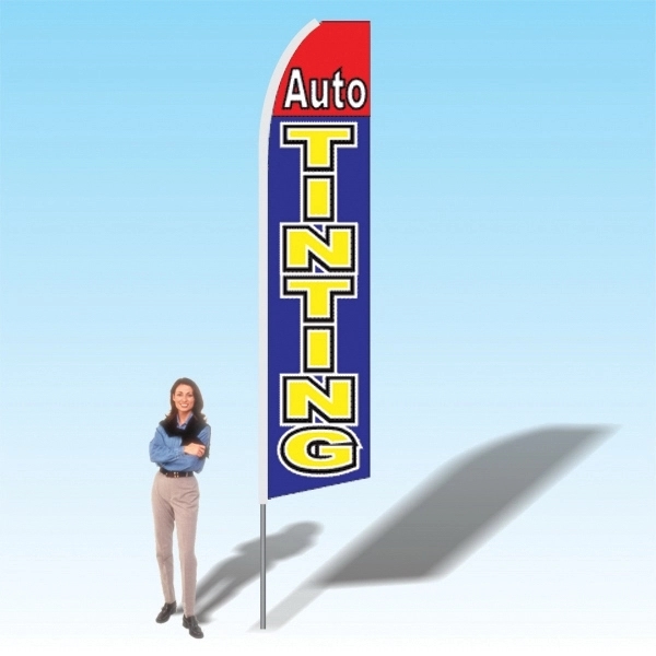 Advertising banner flag package with 15 foot pole, cars/auto themed printed... from ASI 30442 Above & Beyond Advertising Products / PromoAdLine