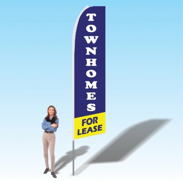 Advertising banner flag package with 15 foot pole, real estate/rentals themed... from ASI 30442 Above & Beyond Advertising Products / PromoAdLine