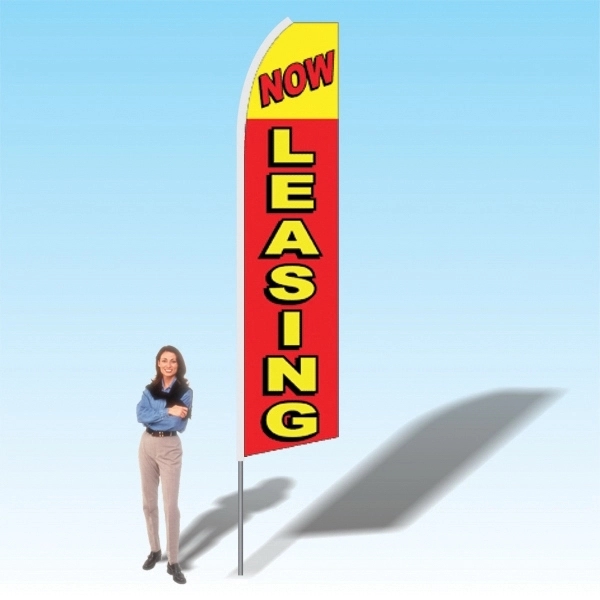 Advertising banner flag package with 15 foot pole, real estate/rentals themed... from ASI 30442 Above & Beyond Advertising Products / PromoAdLine