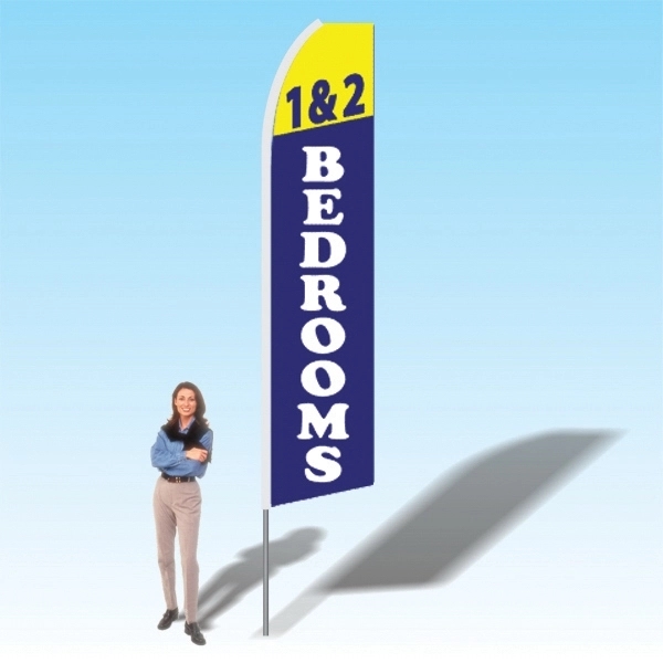 Advertising banner flag package with 15 foot pole, real estate/rentals themed... from ASI 30442 Above & Beyond Advertising Products / PromoAdLine