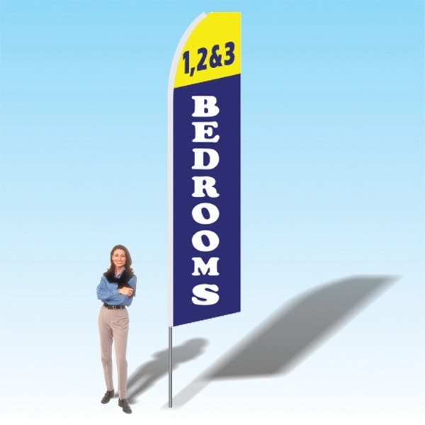 Advertising banner flag package with 15 foot pole, real estate/rentals themed... from ASI 30442 Above & Beyond Advertising Products / PromoAdLine