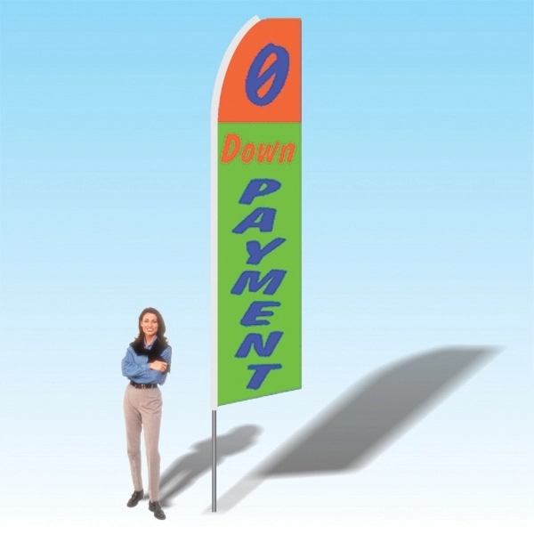 Advertising banner flag package with 15 foot pole, financial themed printed... from ASI 30442 Above & Beyond Advertising Products / PromoAdLine