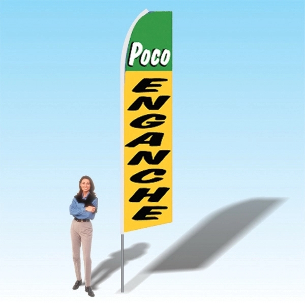 Advertising banner flag package with 15 foot pole, financial themed printed... from ASI 30442 Above & Beyond Advertising Products / PromoAdLine