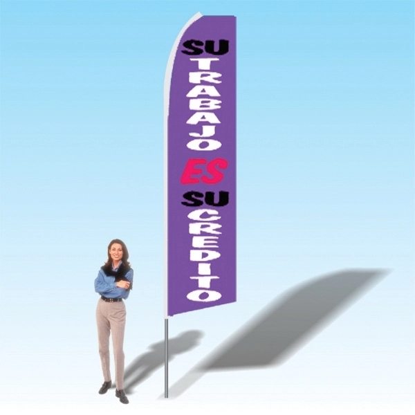 Advertising banner flag package with 15 foot pole, financial themed printed... from ASI 30442 Above & Beyond Advertising Products / PromoAdLine