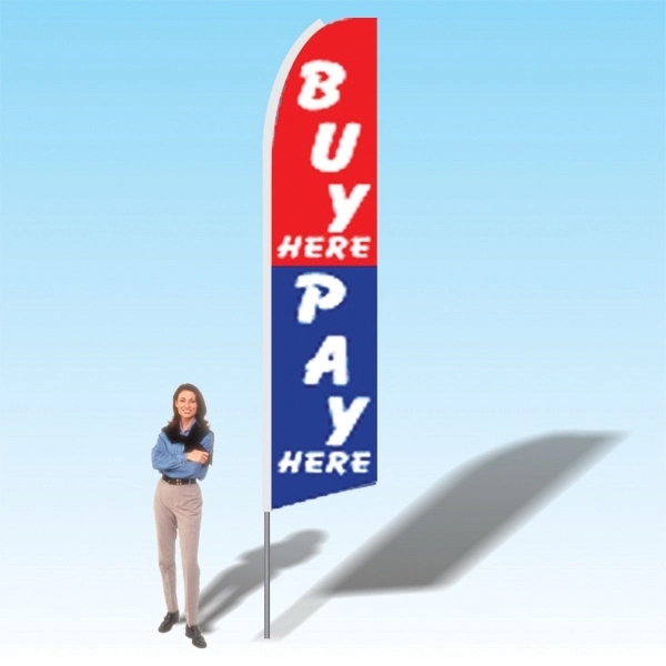 Advertising banner flag package with 15 foot pole, financial themed printed... from ASI 30442 Above & Beyond Advertising Products / PromoAdLine