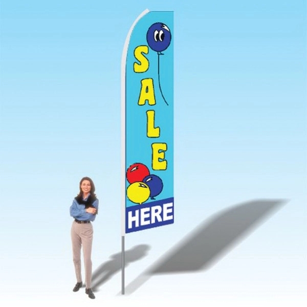 Advertising banner flag package with 15 foot pole, sales themed printed... from ASI 30442 Above & Beyond Advertising Products / PromoAdLine