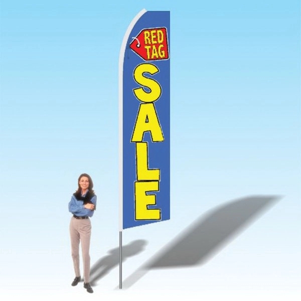 Advertising banner flag package with 15 foot pole, sales themed printed... from ASI 30442 Above & Beyond Advertising Products / PromoAdLine