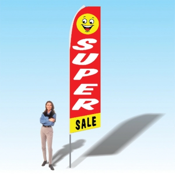 Advertising banner flag package with 15 foot pole, sales themed printed... from ASI 30442 Above & Beyond Advertising Products / PromoAdLine