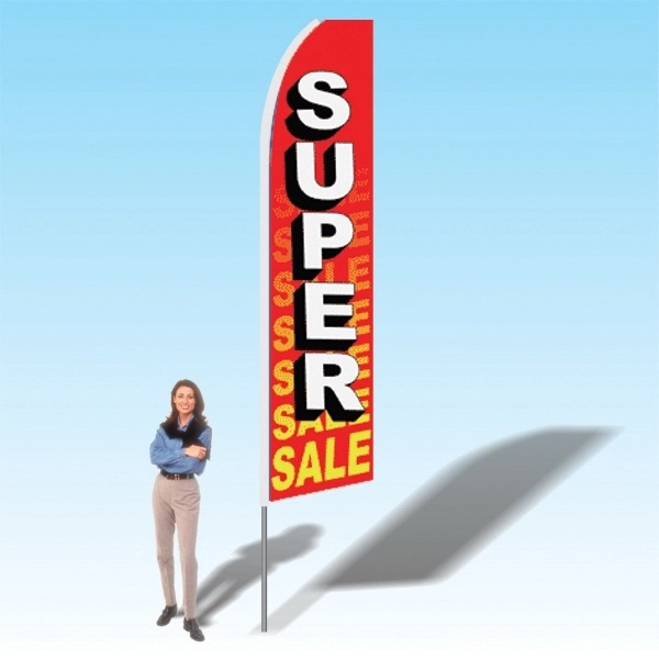 Advertising banner flag package with 15 foot pole, sales themed printed... from ASI 30442 Above & Beyond Advertising Products / PromoAdLine