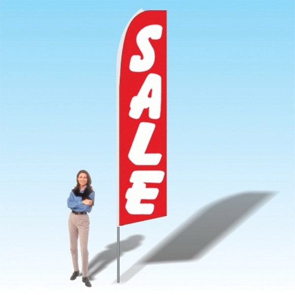 Advertising banner flag package with 15 foot pole, sales themed printed... from ASI 30442 Above & Beyond Advertising Products / PromoAdLine
