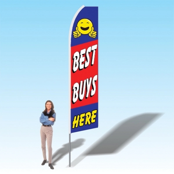 Advertising banner flag package with 15 foot pole, sales themed printed... from ASI 30442 Above & Beyond Advertising Products / PromoAdLine