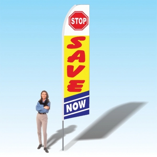 Advertising banner flag package with 15 foot pole, sales themed printed... from ASI 30442 Above & Beyond Advertising Products / PromoAdLine