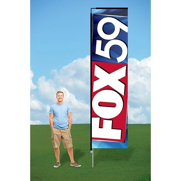 Customizable flag with ground stake and single sided graphics.... from ASI 30442 Above & Beyond Advertising Products / PromoAdLine