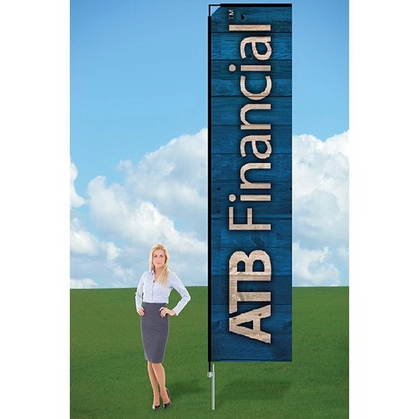 Customizable flag with ground stake and single sided graphics.... from ASI 30442 Above & Beyond Advertising Products / PromoAdLine