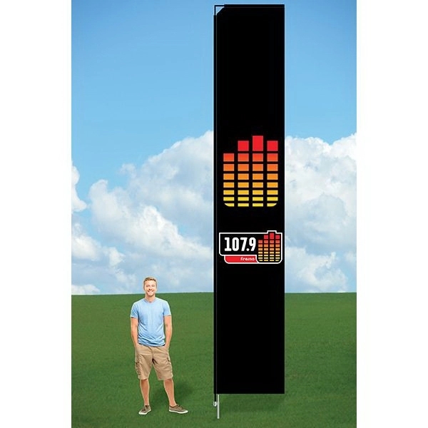 Customizable flag with ground stake and single sided graphics.... from ASI 30442 Above & Beyond Advertising Products / PromoAdLine