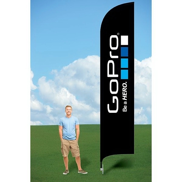 Customizable flag with ground stake and single sided graphics.... from ASI 30442 Above & Beyond Advertising Products / PromoAdLine
