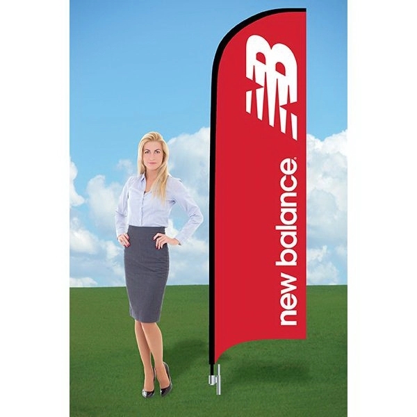 Customizable logo polyester promo flag with carbon-fiber ground stake.... from ASI 30442 Above & Beyond Advertising Products / PromoAdLine