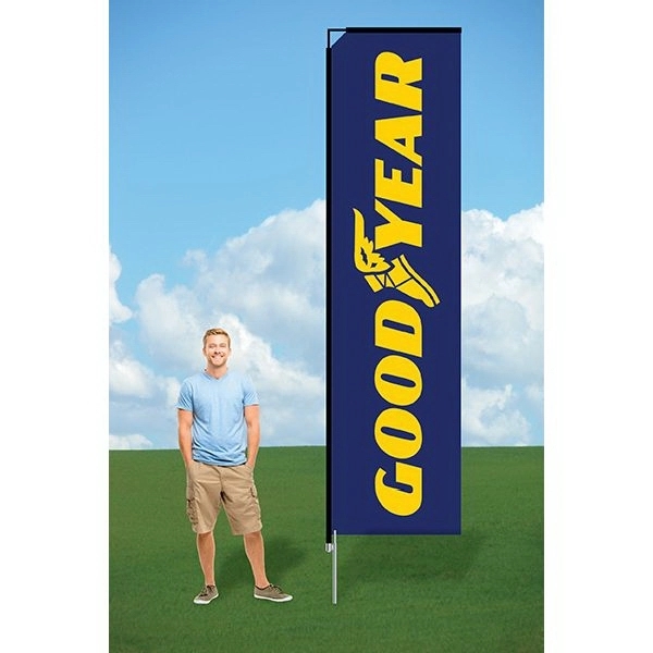 Customizable logo polyester promo flag with carbon-fiber ground stake.... from ASI 30442 Above & Beyond Advertising Products / PromoAdLine