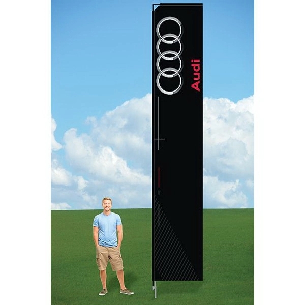 Customizable flag with ground stake and double sided graphics.... from ASI 30442 Above & Beyond Advertising Products / PromoAdLine
