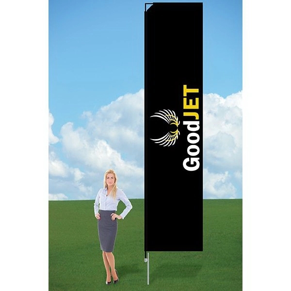 Customizable flag with ground stake and double sided graphics.... from ASI 30442 Above & Beyond Advertising Products / PromoAdLine
