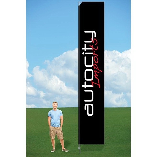 Customizable flag with ground stake and double sided graphics.... from ASI 30442 Above & Beyond Advertising Products / PromoAdLine