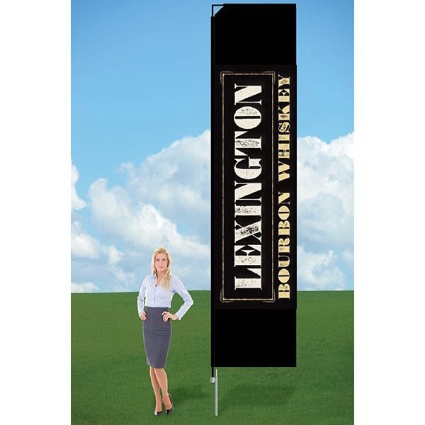 Customizable flag with ground stake and double sided graphics.... from ASI 30442 Above & Beyond Advertising Products / PromoAdLine
