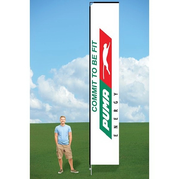 Customizable flag with ground stake and double sided graphics.... from ASI 30442 Above & Beyond Advertising Products / PromoAdLine