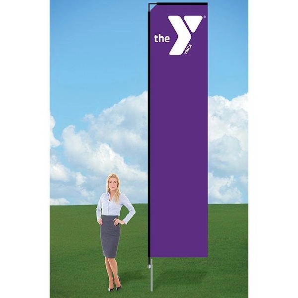Customizable flag with ground stake and double sided graphics.... from ASI 30442 Above & Beyond Advertising Products / PromoAdLine