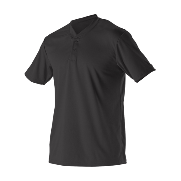 Two button youth baseball henley with insert placket, self-material set in... from ASI 37461 Augusta Sportswear