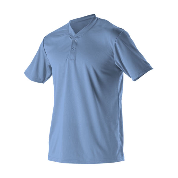 Two button youth baseball henley with insert placket, self-material set in... from ASI 37461 Augusta Sportswear