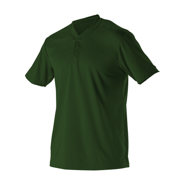 Two button youth baseball henley with insert placket, self-material set in... from ASI 37461 Augusta Sportswear